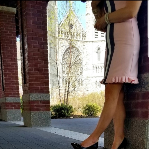 Camilyn Beth pink pleated hem stripe dress - Picture 3 of 7